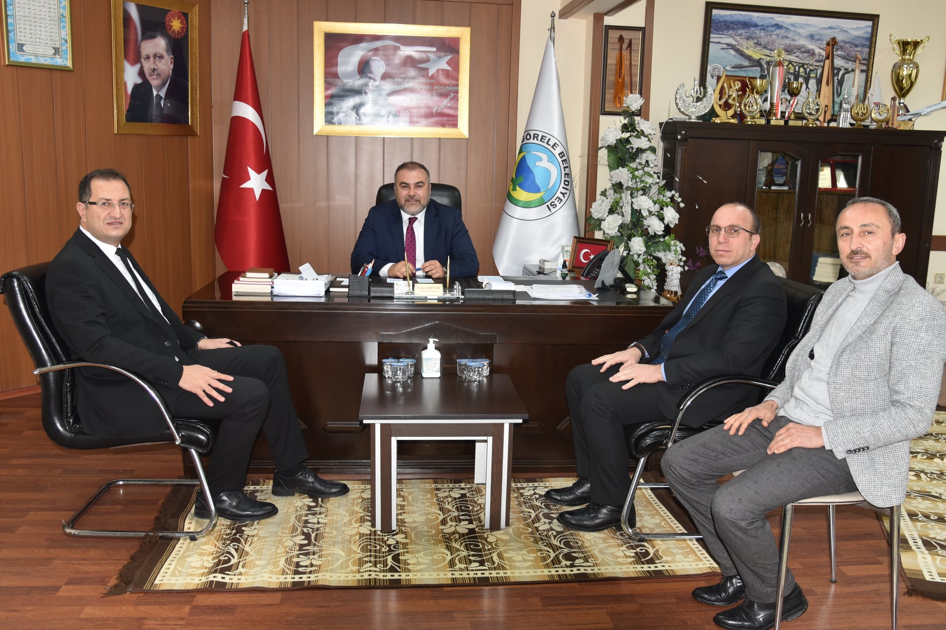 Başkan Tolga Erener DSİ 22. Bölge Müdürü Cengiz Han Kılıçaslan’ı Makamında Ağırladı