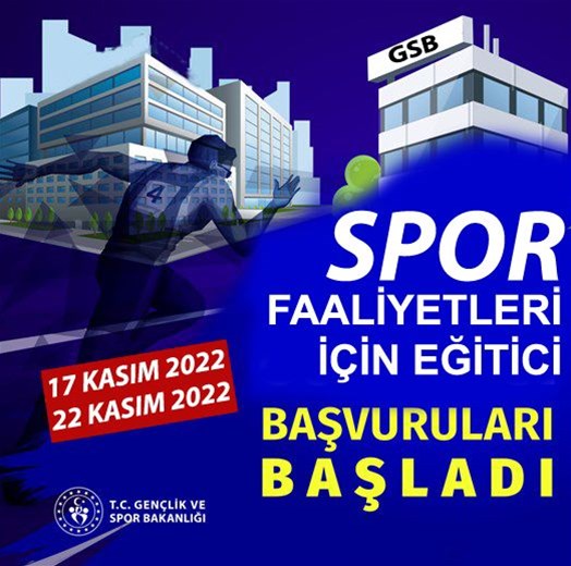 Spor Faaliyetleri İçin Eğitici Başvuruları Başladı
