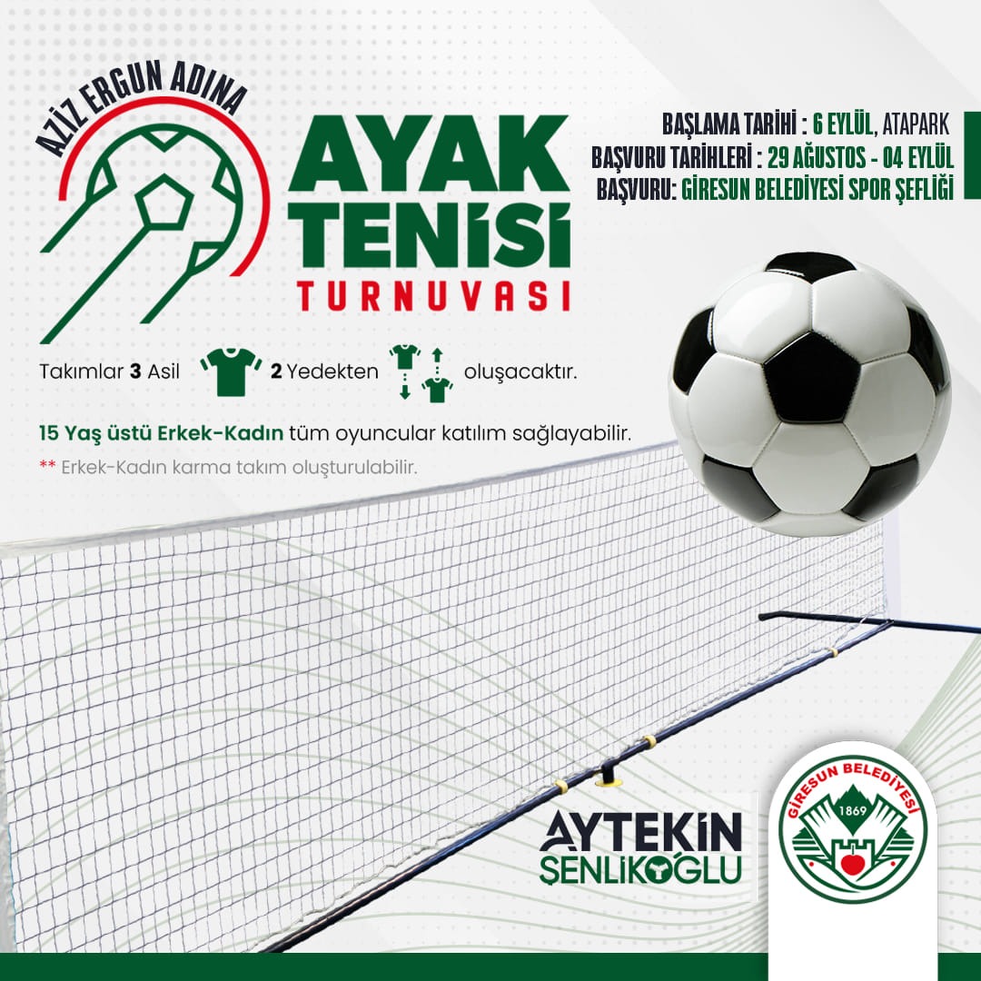 Giresun’da Ayak Tenisi Turnuvası Başlıyor