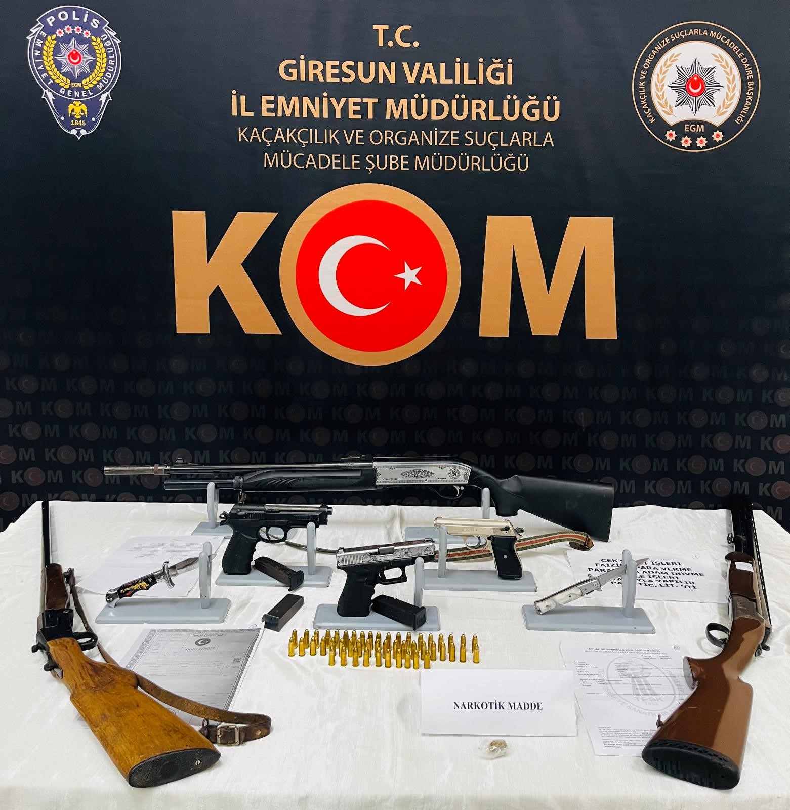 GİRESUN EMNİYET MÜDÜRLÜĞÜ’NDEN SUÇ ÖRGÜTLERİNE DARBE!