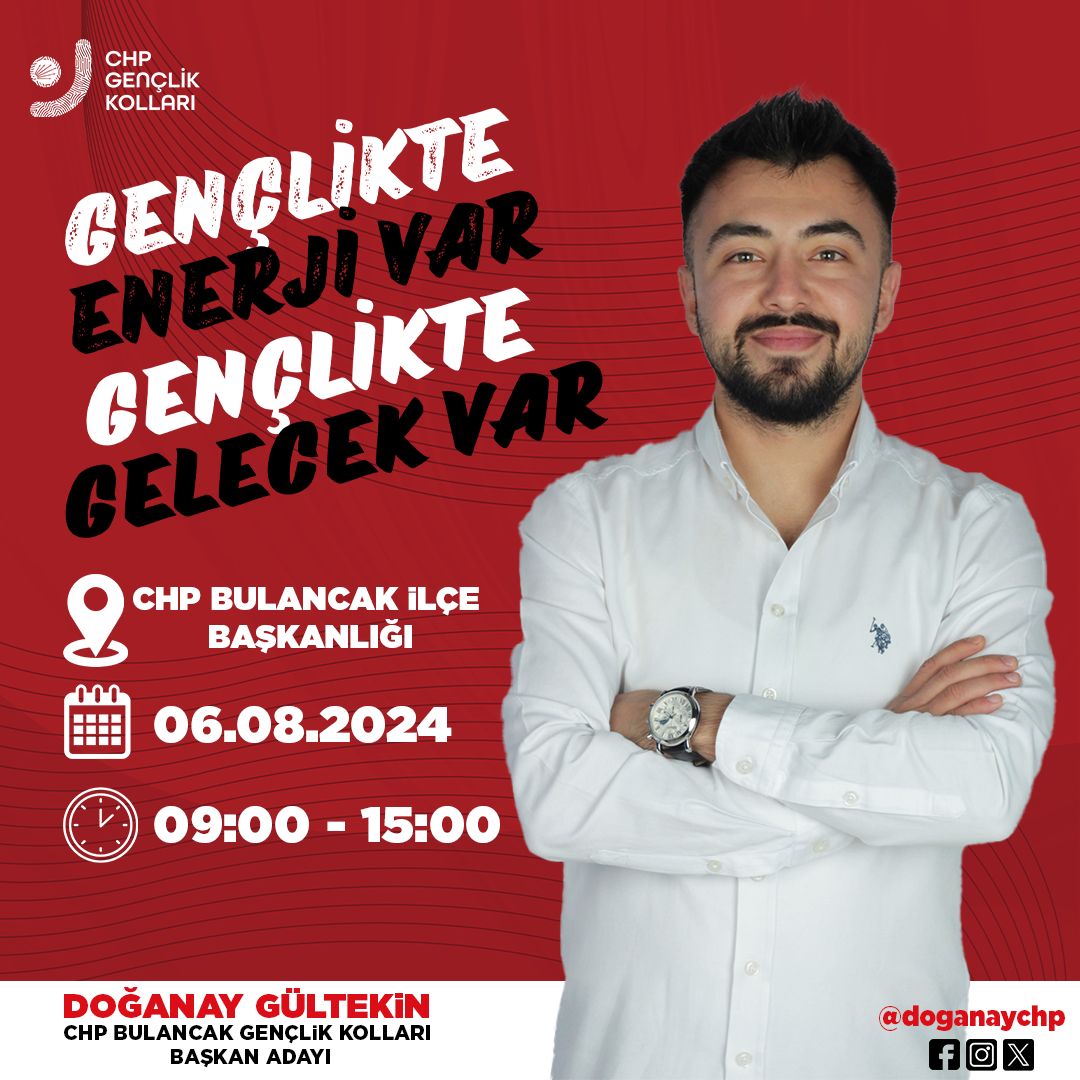 DOĞANAY GÜLTEKİN, CHP BULANCAK GENÇLİK KOLLARI BAŞKAN ADAYLIĞINI AÇIKLADI