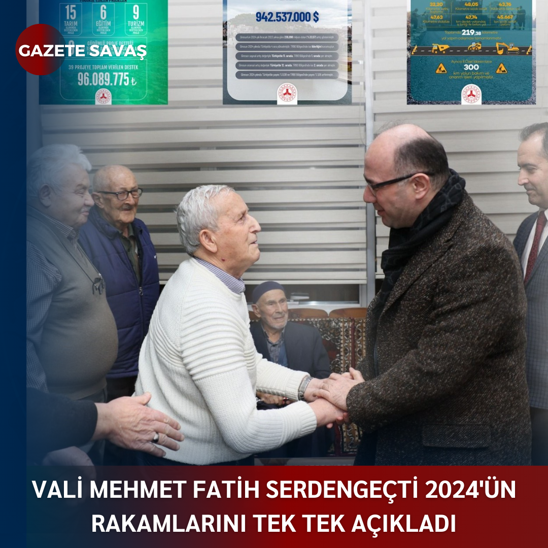 VALİ MEHMET FATİH SERDENGEÇTİ 2024’ÜN RAKAMLARINI TEK TEK AÇIKLADI