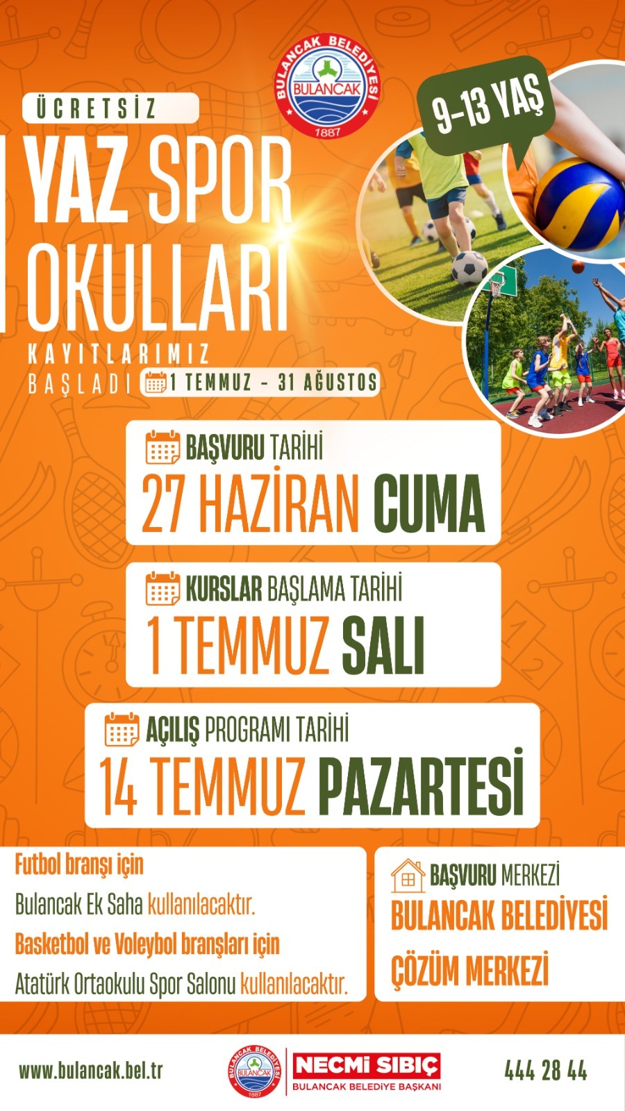 BULANCAK BELEDİYESİ YAZ SPOR OKULLARI BAŞLIYOR!