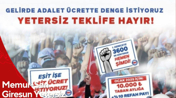 Memur-Sen Giresun Yetersiz Zam Teklifini Protesto Ediyor
