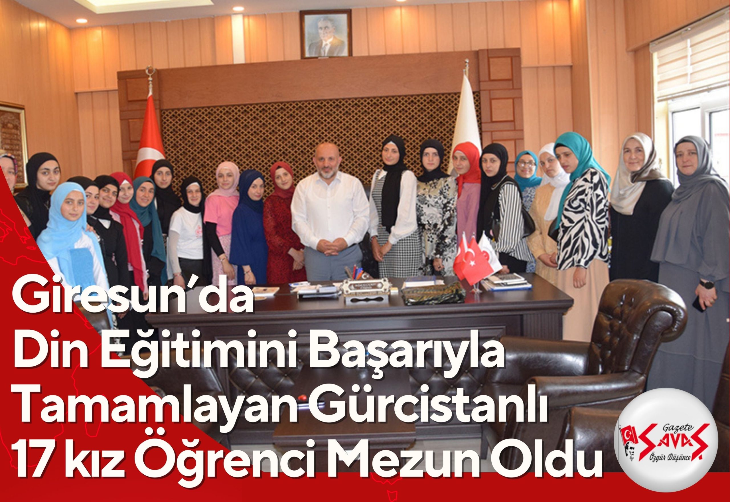 Giresun’da din eğitimini başarıyla tamamlayan Gürcistanlı 17 kız öğrenci mezun oldu.