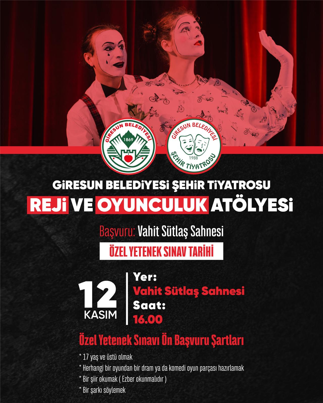 GBŞT’DEN REJİ VE OYUNCULUK ATÖLYESİ EĞİTİMİ